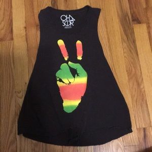 Chaser Peace Crop Top Muscle Tank